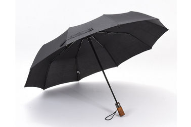 경량 자동적인 방풍 접는 우산 나무로 되는 손잡이에 의하여 강화되는 구조