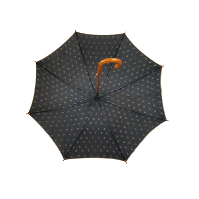 나무로 되는 손잡이를 가진 자동 열려있는 8개의 금속 늑골 방풍 골프 우산